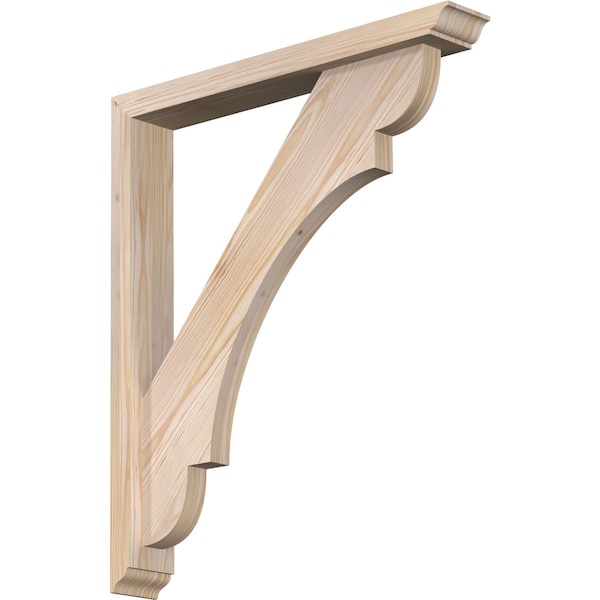 Ekena Millwork Olympic Traditional Smooth Bracket w/ Offset Brace, Douglas Fir, 3 1/2"W x 24"D x 28"H BKT0402X24X28OLY01SDF - main